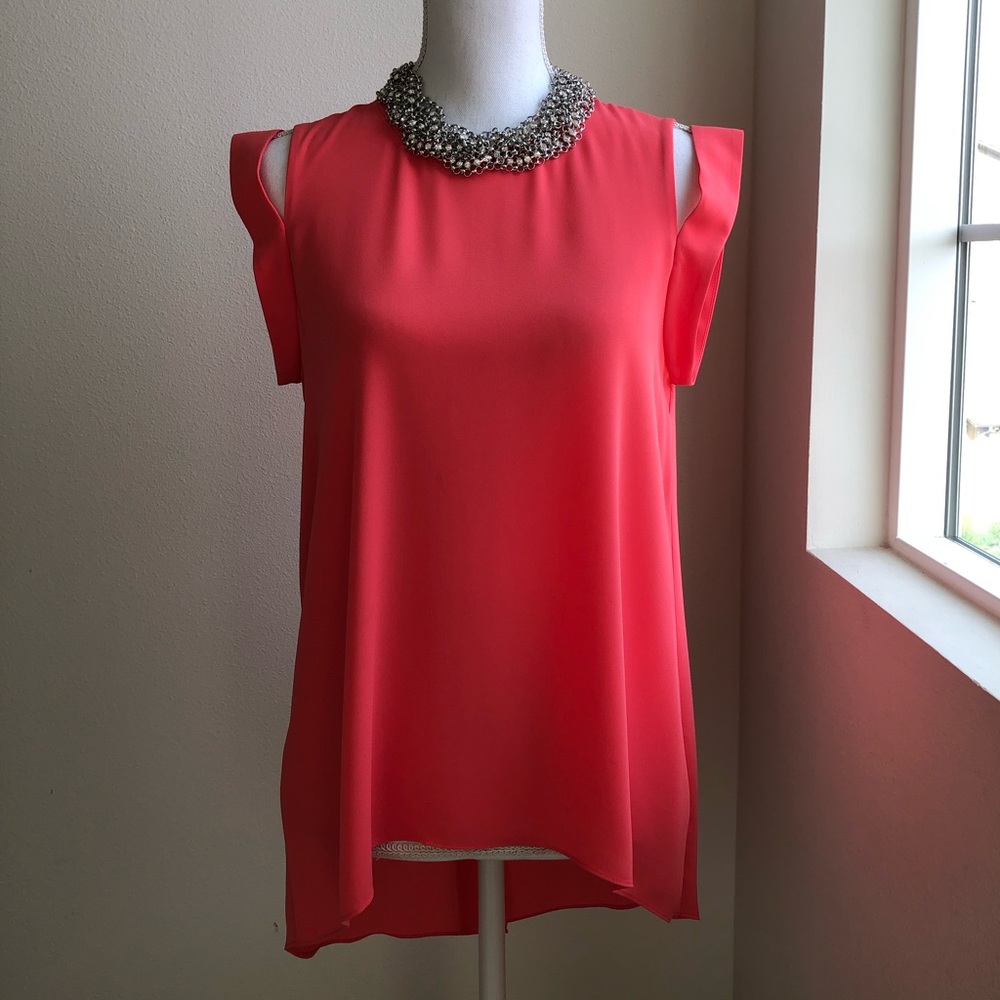 BCBG MAXAZRIA Cut-out Shoulder Top